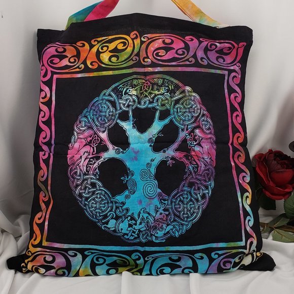 Mandala Tree 100% Cotton Cloth Tote Bag - Picture 1 of 3
